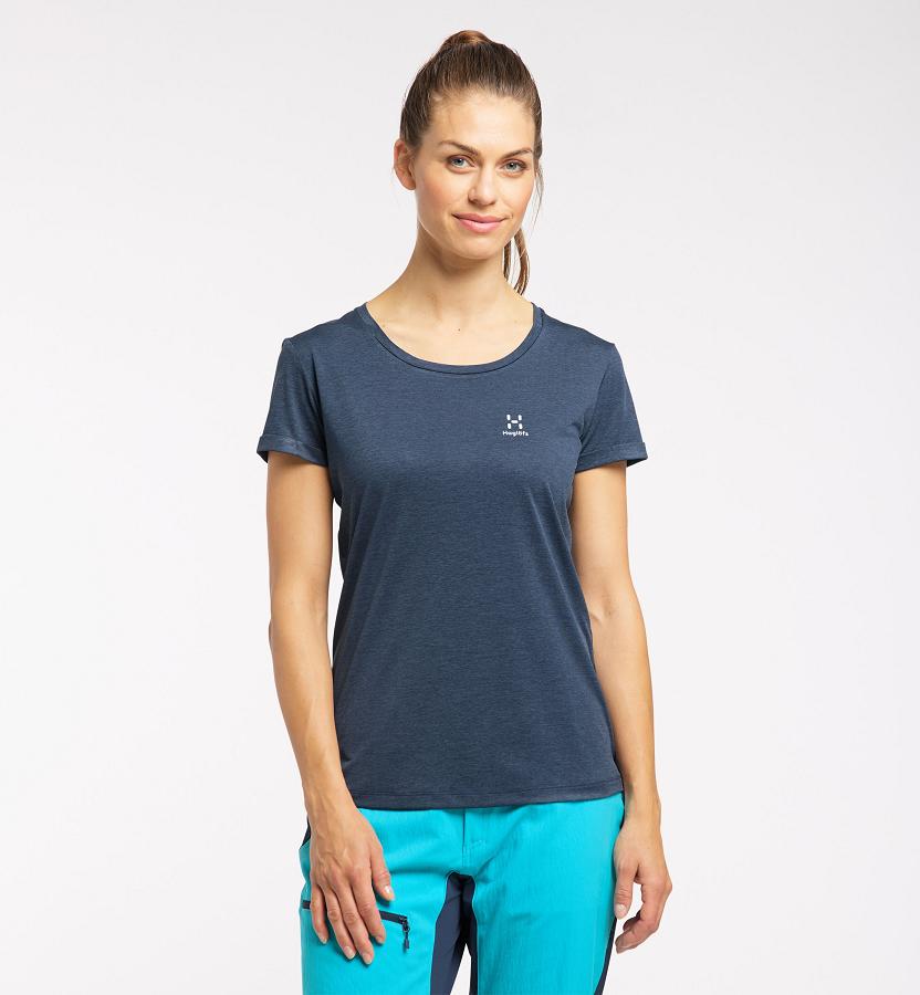 Haglöfs Womens Ridge T-Shirt Dark Blue New Zealand 85491LNAG
